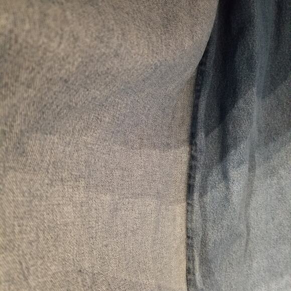 Vintage 90's NEW Denim Dress Embroidered Roses Floral Faux Wrap Button XL - Picture 12 of 16